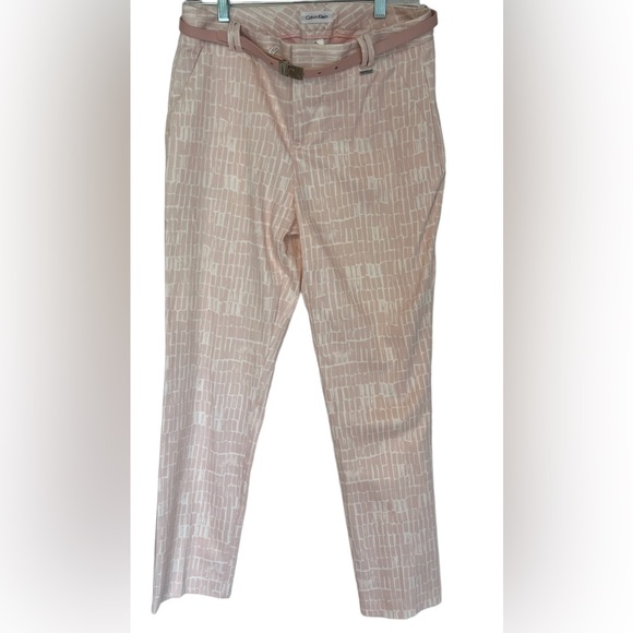 Calvin Klein Women’s Tapered Smart Pants with Belt Sz8 Work Casual Minimalist - Picture 1 of 10